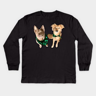 St. Patricks day bandana dogs Kids Long Sleeve T-Shirt